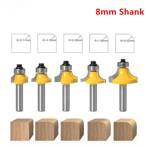 8mm Shank Corner Round Over Router Bit with Bearing Fillet Knife Inverted R-Angle Milling Cutter Woodworking Tool ► Photo 1/6