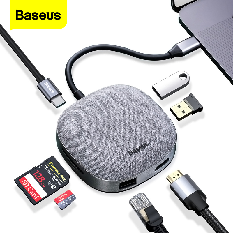 Baseus USB Type C HUB to HDMI RJ45 Lan Multi USB 3.0 PD Adapter USB-C HUB  For MacBook Pro Air Dock USBC Type-c HUB Splitter Hab - Price history &  Review