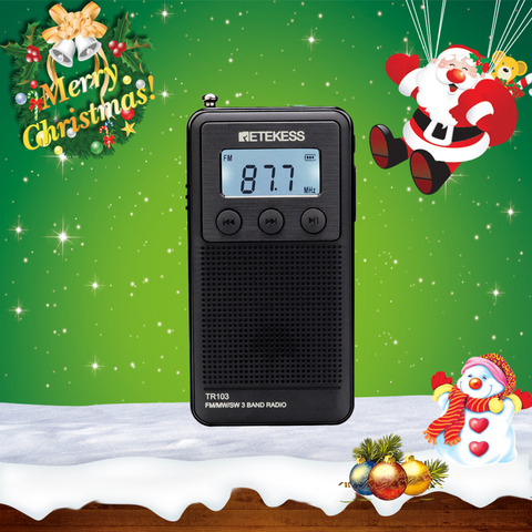 Retekess TR103 Pocket Portable Mini Radio FM / MW / SW Digital Tuning Radio 9/10Khz MP3 Music Player with Rechargeable Battery ► Photo 1/6