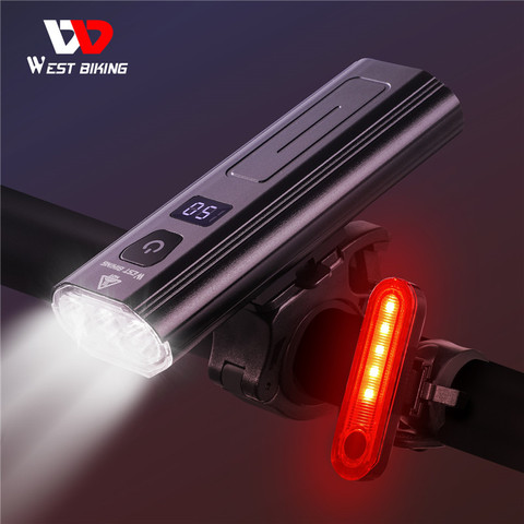 WEST BIKING 5200mAh 1200LM Bike Light 3 LED Battery Display USB Rechargeable Headlight Waterproof Cycling Front Lamp Power Bank ► Photo 1/6