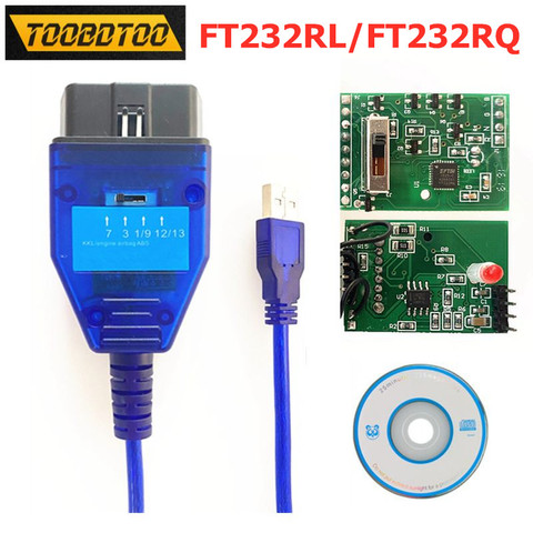 For VAG KKL 409 For Fiat FTDI FT232RL FT232RQ Chip OBD2 USB Interface for VAG 409 KKL Car ECU Scanner Cables 4 Ways Switch ► Photo 1/6