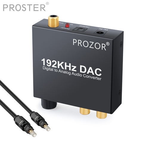 Prozor Digital to Analog Audio Adapter Optical Coaxial Toslink RCA L/R 3.5mm Jack Adapter volume control Converter DAC ► Photo 1/6