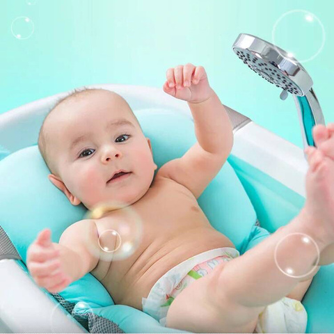 Portable Baby Shower Bath Tub Pad Baby Bath Shower Air Cushion Bed Non-Slip Bathtub  Mat Support Seat New Safety - AliExpress