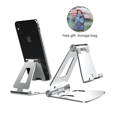 LINGCHEN Phone Stand for iPhone 11 Samsung Xiaomi mi 9 Foldable Metal Desk Phone Holder Mobile Phone Stand For iPhone 7 8 X XS ► Photo 1/6