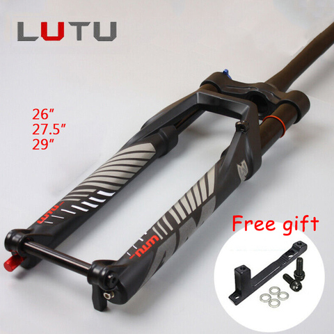 LUTU MTB Suspension Air Fork 26 27.5 29'  Tapered Steer Mountain Bicycle Fork 140mm Travel Bike Forks Crown/Remote Lockout ► Photo 1/6