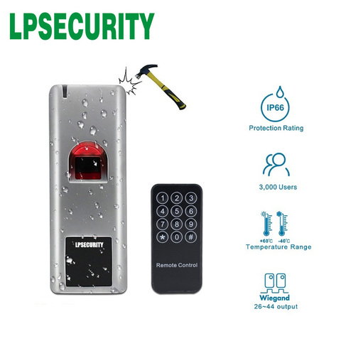 LPSECURITY Metal Case RFID Reader Finger Scanner Code System Biometric Fingerprint Access Control for Door Lock  ► Photo 1/1