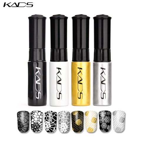 KADS Nail Art Stamping Polish 1 Bottle White Black Gold Stamping Nail Lacquer of Acrylic Paint Tool Beauty Decoration Vernish ► Photo 1/6
