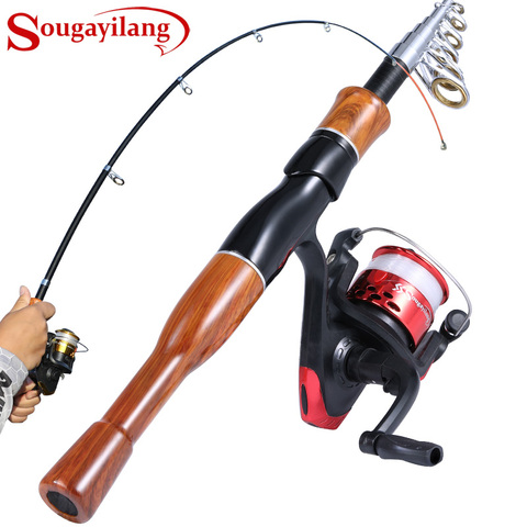 Sougayilang Spinning Fishing Combo 1.6m Carbon Fiber Spinning Rod and 5.2:1 High Speed Spinning Fishing Reel Fishing Kit Pesca ► Photo 1/6