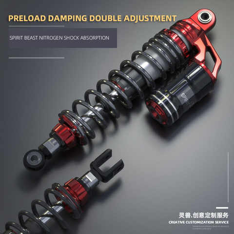 Rear shock absorber modified motorcycle adjustable hydraulic spring rear shock absorber electric vehicle nitrogen shock absorber ► Photo 1/6