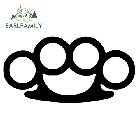 EARLFAMILY 13cm x 6.5cm Brass Knuckles V1 Sticker Decal JDM FCK ILL Vinyl Truck Vehicle Body Accessories Waterproof Car Stickers ► Photo 1/4