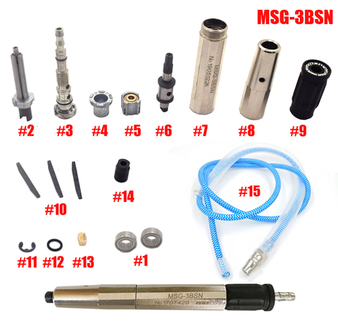 MSG-3BSN Air micro Grinder Pen Mini pneumatic tools for Marble carving Back up Accessories collet repair parts ► Photo 1/3