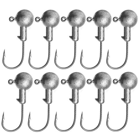 10pcs/lot Jig Head Fishing Hook 1g -20g Lead Head Hook Jig Fishing Hook Soft Worm Jig Hook for Carp Fishing ► Photo 1/6