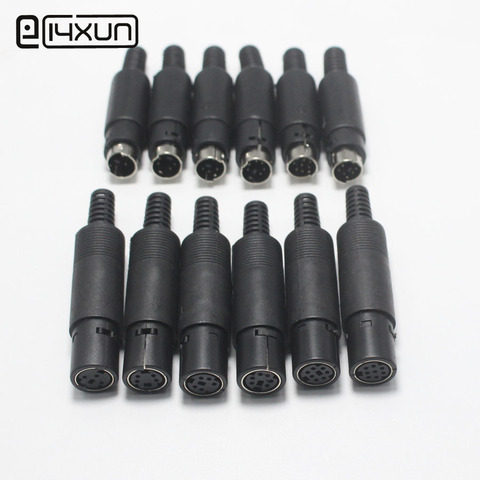 1Pcs Mini Din 3 4 5 6 7 8 9 Pin Male Plug With Plastic Handle Adapter Soldering Cables DIY Connector ► Photo 1/6