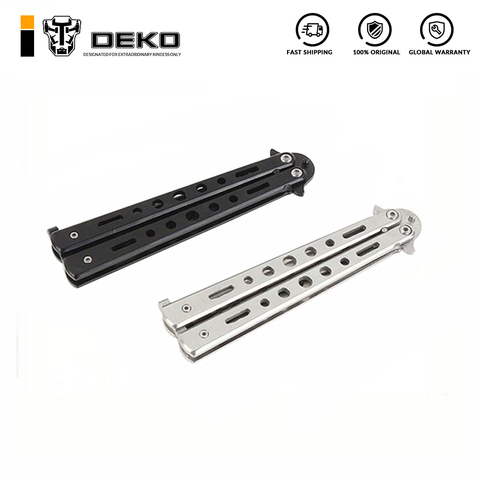 DEKO Durable Butterfly Flail Folded Knife Training C27 Black Cutter Bladeless Steel ► Photo 1/5