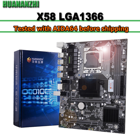 HUANANZHI X58 LGA1366 Motherboard for CPU X5675 X5670 X5650 DDR3 RAM Max up to 32G Computer Hardware DIY ► Photo 1/6