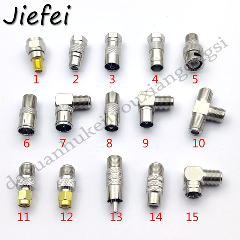 New 15 Type F Type Male Female to SMA TV RCA BNC F Coax Male Female Adapter ► Photo 1/5