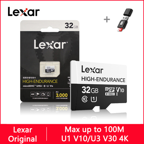 Lexar High Endurance Micro SD Card Max 100MB/s Memory Card 32GB SDHC V10 64GB 128GB SDXC V30 C10 Waterproof TF Card For 4K Video ► Photo 1/6