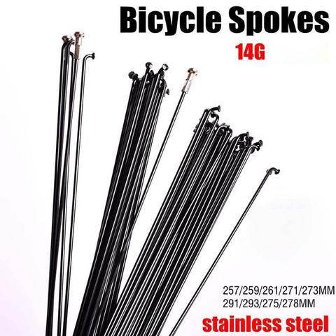 Bicycle Stainless Spokes wire mountain / road bike 304 steel spokes 14G black high-strength bicycle spokes291/293MM Spoke cap ► Photo 1/6