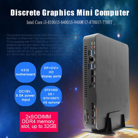 EGLOBAL Intel core I9 9900 i7 9700 64GB DDR4 GTX 1650 4GB GDDR6 M.2 NMVE Windows 10 pro mini computer desktop gaming pc ► Photo 1/6