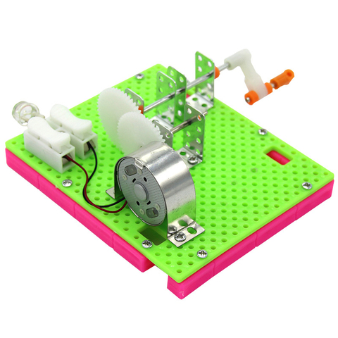 1Pcs Funny Science Physical Experiment Small Invention Education Toys DIY Hand Crank Generator Model Children Learning Toy ► Photo 1/6