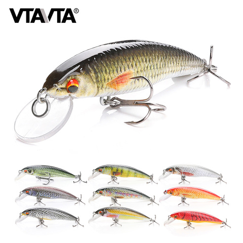 VTAVTA 5cm/7cm/9cm Black Minnow Wobbler Pike Bionic Carp Fishing Lure Artificial Bait for Fishing Crankbait Floating Minnow Lure ► Photo 1/6