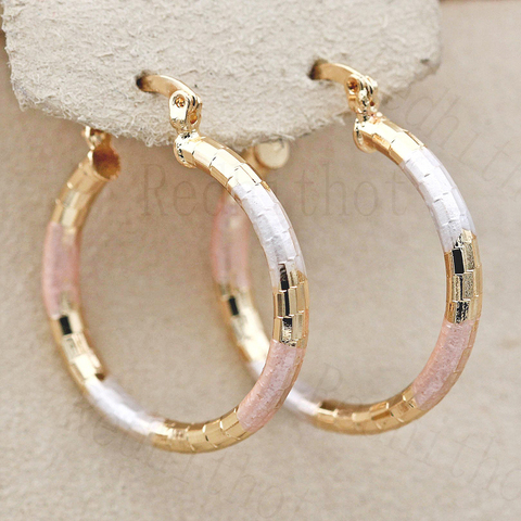 Hot New Statement Large Hoop Earrings for Women Gold Color Round Earrings Luxury Jewelry for Wedding Anniversary Gift acessories ► Photo 1/6