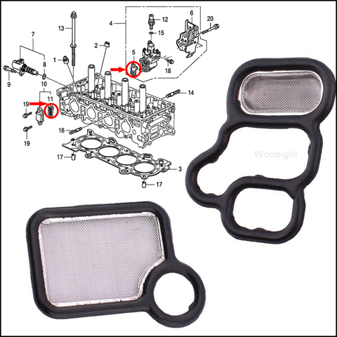 15815-RAA-A01 15845-RAA-001 VTEC Solenoid Gasket And VTC Filter FIT FOR Honda