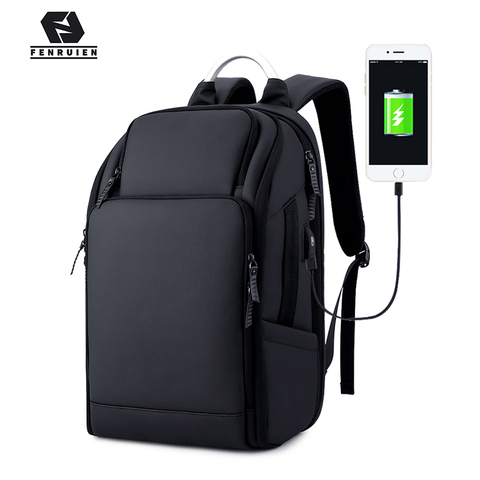 Fenruien Brand 17 Inch Laptop Backpack Men USB Charging Travel Backpacking School Bag Nylon Waterproof Anti theft Backpacks ► Photo 1/6