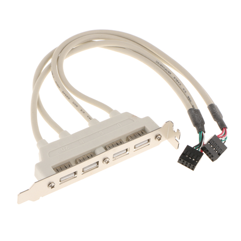 35cm USB 2.0 4-Port Back Panel Slot Bracket 10 Pin Motherboard Header Cable Wire ► Photo 1/6