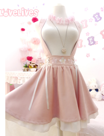 COYOUNG Store Japanese Style Sweet Lolita Girls Short Skirt Sakura Embroidery Young Girl Bestie Ribbon Suspender Skirt ► Photo 1/4