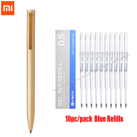 Original Xiaomi Mijia Metal Sign Pens PREMEC Smooth Switzerland Refill 0.5mm Signing Pens Mi Aluminum Alloy Pens OEM Black Blue ► Photo 1/6