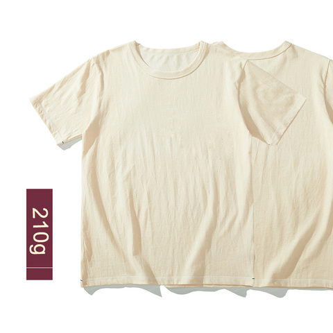 Akkad Kuti High-quality Cotton Summer Men's Short-sleeved T-shirt Bottoming Shirts Original Wood Embryo Color Tee Tops Unisex ► Photo 1/6