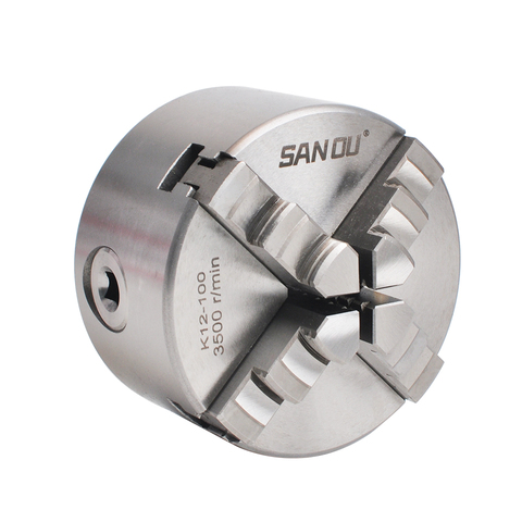 SANOU brand K12-100 four jaw self-centering chuck 100mm 4'' inch chuck lathe with hardened steel ► Photo 1/6