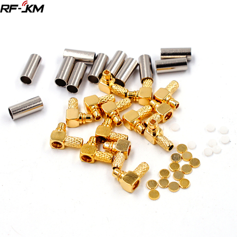 10PCS MMCX Male Right Angle Plug Crimp RG174 RG178 RG179 RG316 LMR100 Cables RF Connector ► Photo 1/4