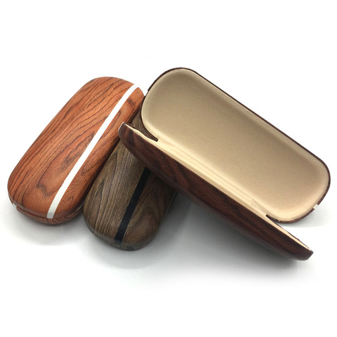 Portable Glasses Case Hard Wooden Grain Spectacle Frame Box Reading Glasses Sunglasses Holder Storage Case JAN88 ► Photo 1/6