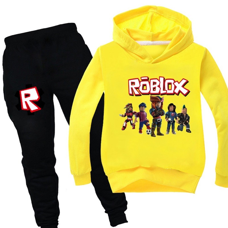 Buy Online 2021 New Year Cotton New Child Tracksuit Autumn Clothing Sets Children Boys Girls Roblox Clothes Kids Hooded T Shirt Pants Suits Alitools - hooded track suit roblox