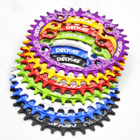 Deckas 104BCD Round Narrow Wide MTB Mountain Bicycle 32T 34T 36T 38T Crown Crankset Single Tooth Plate Parts 104 BCD ► Photo 1/6