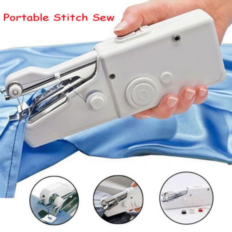 Portable Handheld Sewing Machine Mini Manual Cordless Stitching Machine for  Clothes Fabrics DIY Crafts Apparel Handy Sewing Tool - AliExpress