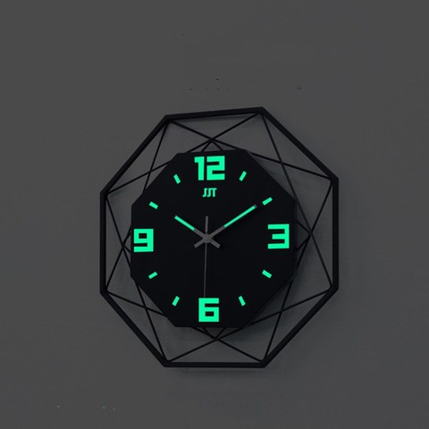 Nordic simple design style wall clock creative living room Luminous clock wood quartz home clock fashion hanging watch ► Photo 1/6