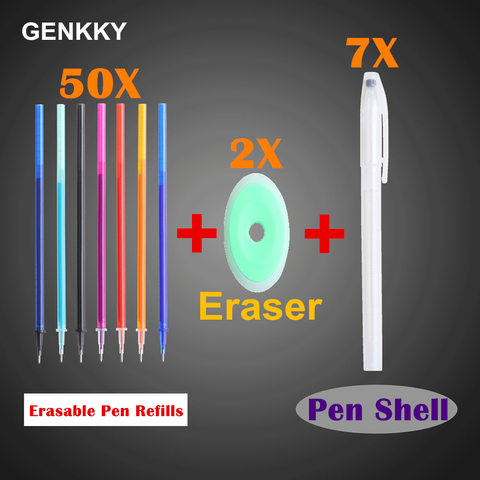 59PCS Erasable Pen Refill Set Pen Shell Washable Handle 0.5mm  7colors  ink Erasable Pens Refill Rod For School Office ► Photo 1/6
