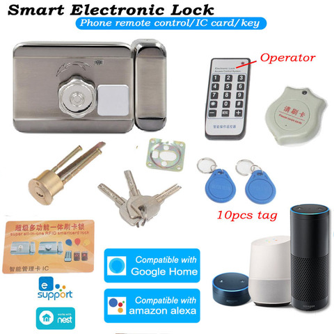 WIFI Electric lock eWelink Google home Alexa Invisble Door lock Hidden Door Lock Gate opener Key ID card entey Smart Home Lock ► Photo 1/5