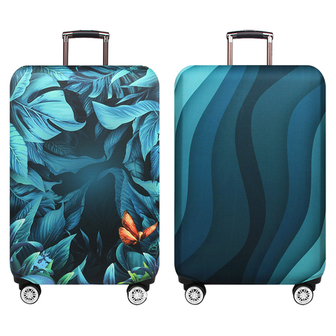 Green Ripple Brand Travel Thicken Elastic Deep Rain Forest Color Luggage Protective Cover, Apply To 18-32