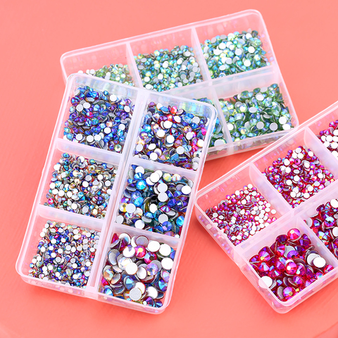 1560pcs/box Glass Crystal Mix Sizes Non Hot Fix Rhinestone Set Flatback Crystal Nail Rhinestones Diamond For DIY Decorations ► Photo 1/6