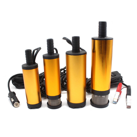 Oil Diesel Fuel Pump DC 12V 24V Electric Submersible Pump Aluminum Alloy Mini Transfer Car Oil Kerosene Pump Suction 30L/min ► Photo 1/6