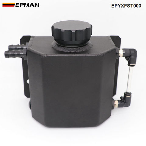 Universal 1L Alloy Aluminium Engine Oil Catch Can Breather Tank Radiator Overflow Tank EPYXFST003 ► Photo 1/6