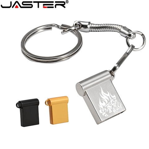 JASTER Fashion Super Mini Metalen Usb Flash Drive 4 Gb 8 Gb 16 Gb Pen Drive 32 Gb 64 Gb Usb 2.0 Flash Stick Pendrive free logo ► Photo 1/6