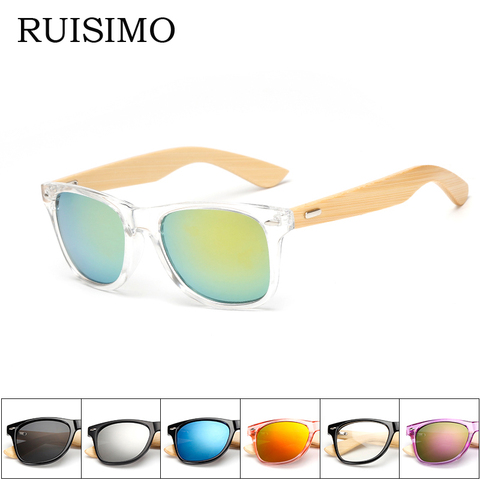 16 color Bamboo Sunglasses Men Wooden Sunglasses Women Brand Designer Mirror Original Wood Sun Glasses retro de sol masculino ► Photo 1/6