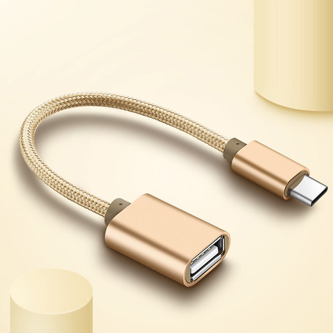 braid Type C USB 3.1 Male to OTG Type-A Female Adapter Cord For Android leTV Huawei oppo vivo Tablet PC samsung Smartphone ► Photo 1/6
