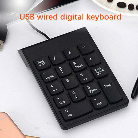 Small-Size 2.4GHz Wire Numeric Keypad Numpad 18 Keys Digital Keyboard For Accounting Teller Laptop Notebook Tablet Number Keycap ► Photo 1/6