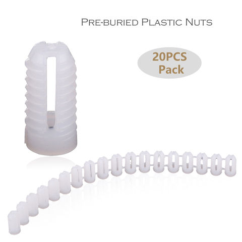 20pcs pack white plastic pre-buried nut for wood screw ► Photo 1/3